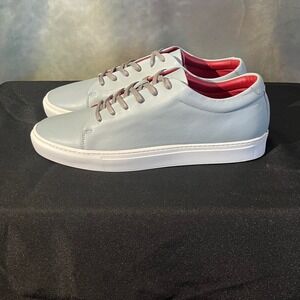 Vagary Hustler Mens Light Blue Leather Low Top Sneakers Lace Up Shoes Size 10